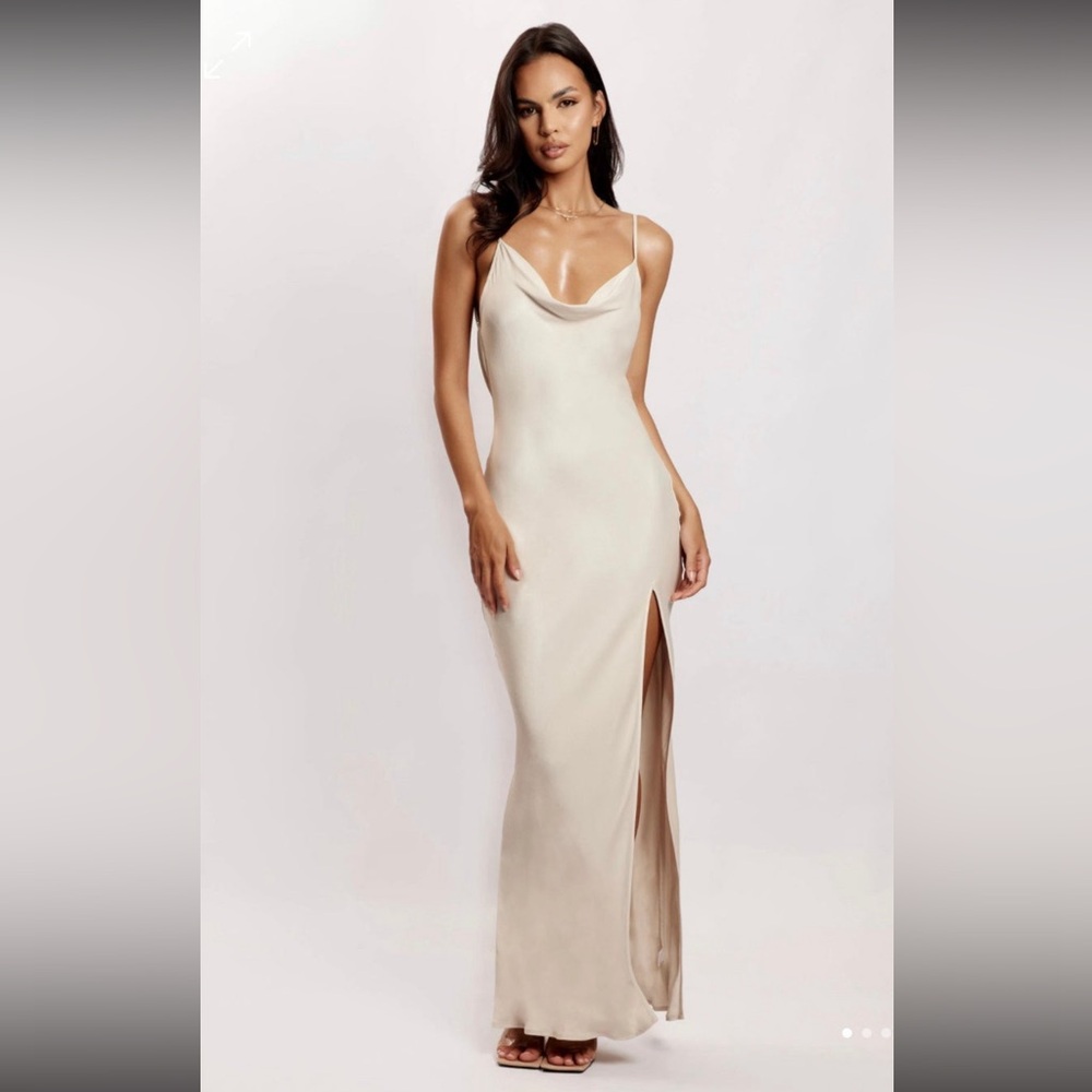 Meshki Jade Cowl Neck Backless Maxi Dress